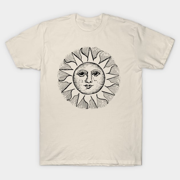 Vintage Celestial Sun T-Shirt by kaleighdayart